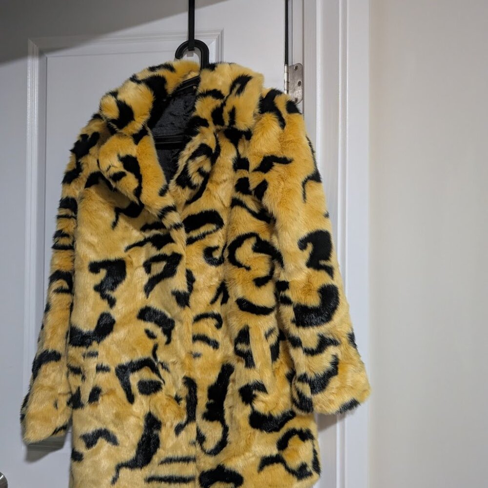 NEW Lazy Oaf Yellow Leopard Coat Mustard, Small (S) Small S $245 - Picture 2 of 6